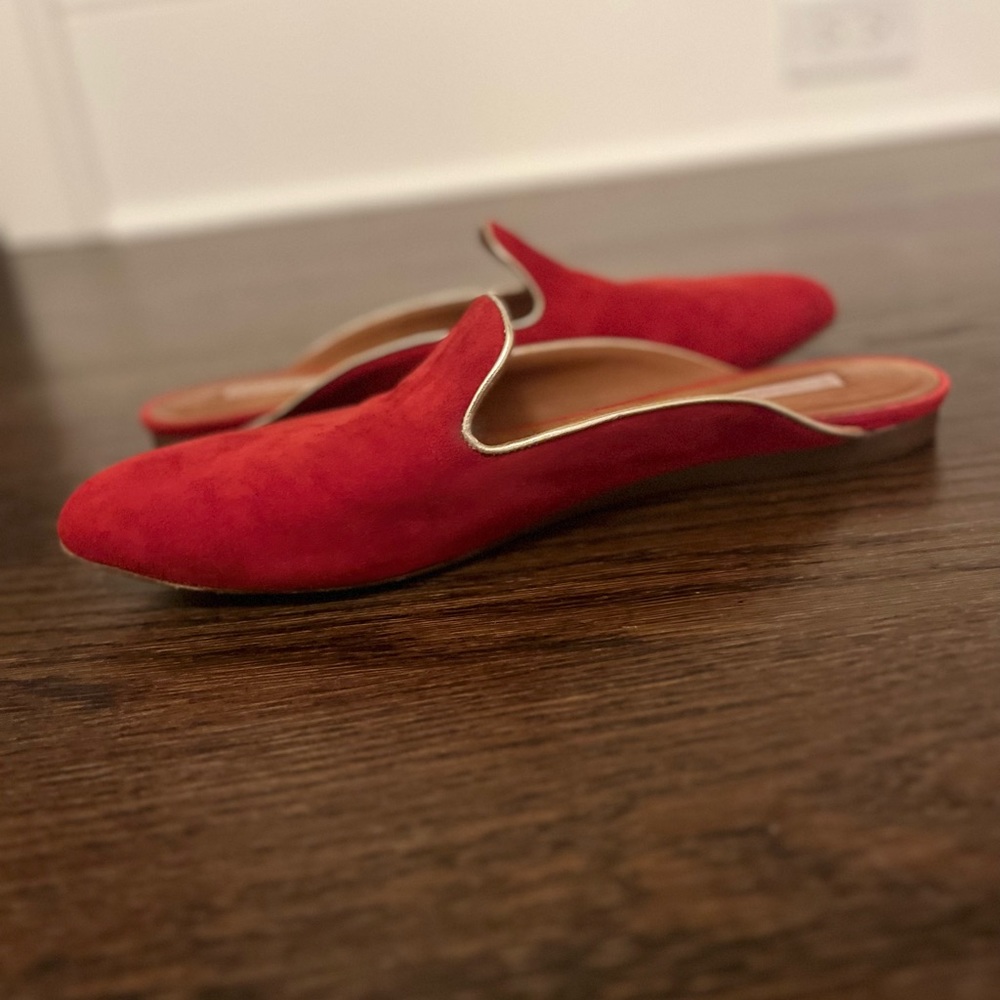 VERONICA BEARD Red Suede Mule Slides Slip on Shoes Size 39